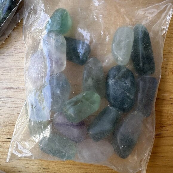 3 Bags Polished Chrysoprase Lodolite Flourite Gemstone Loose Beads Lapidary Art - Picture 6 of 10